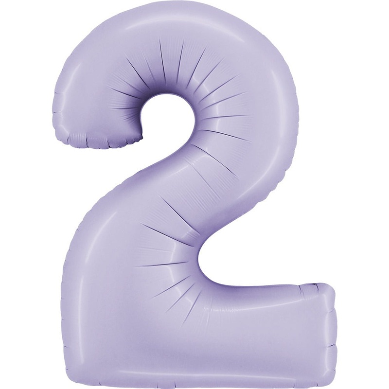 40" (34" Inflated) Number 2 Satin Lilac Foil Balloon