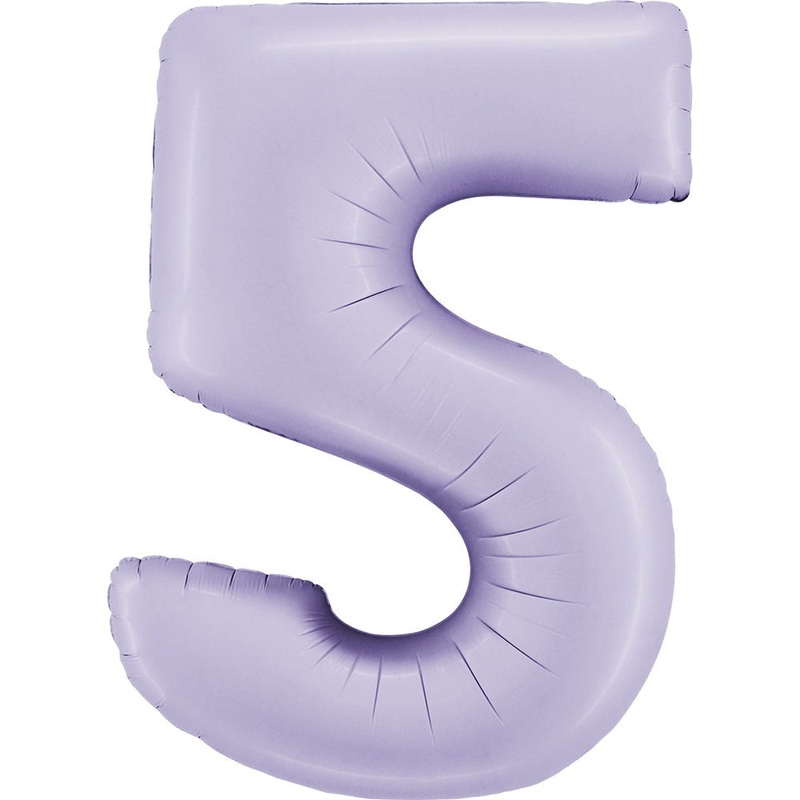 40" (34" Inflated) Number 5 Satin Lilac Foil Balloon