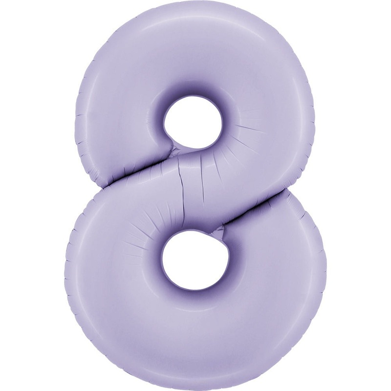 40" (34" Inflated) Number 8 Satin Lilac Foil Balloon