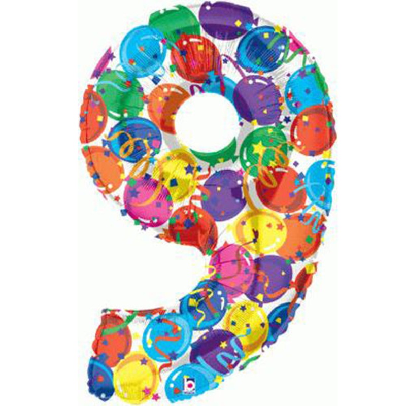 40" (34" Inflated) Party Megaloon Balloon Number 9
