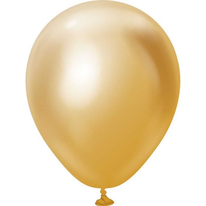 5" Kalisan Latex Balloons Mirror Gold (50 Per Bag)