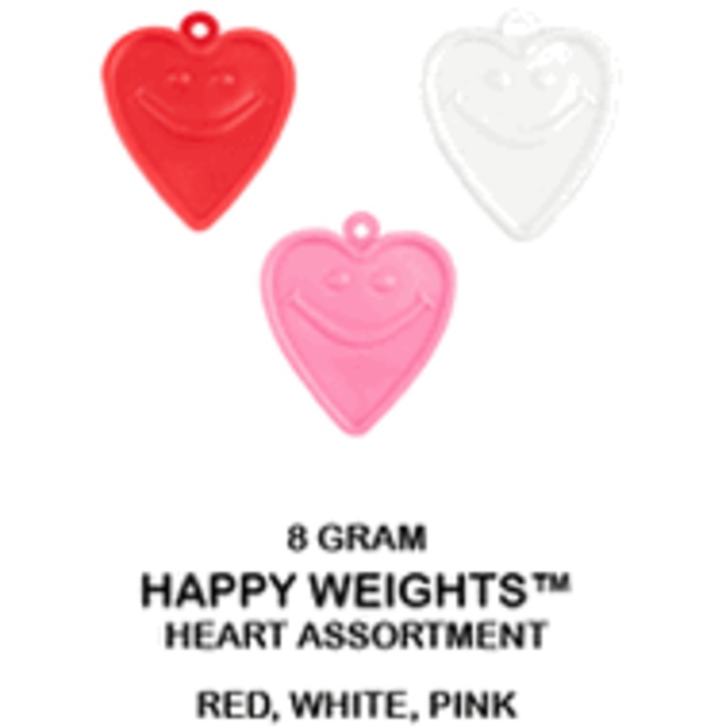 8 Gram Happy Balloon Weights Heart Assorted