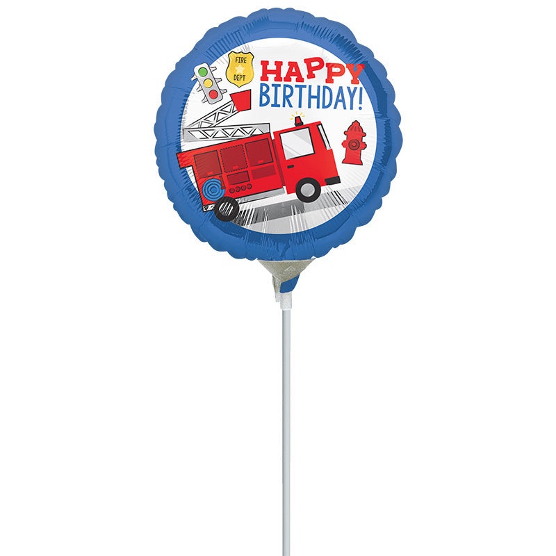 9" Airfill Only First Responder Happy Birthday Foil Balloon