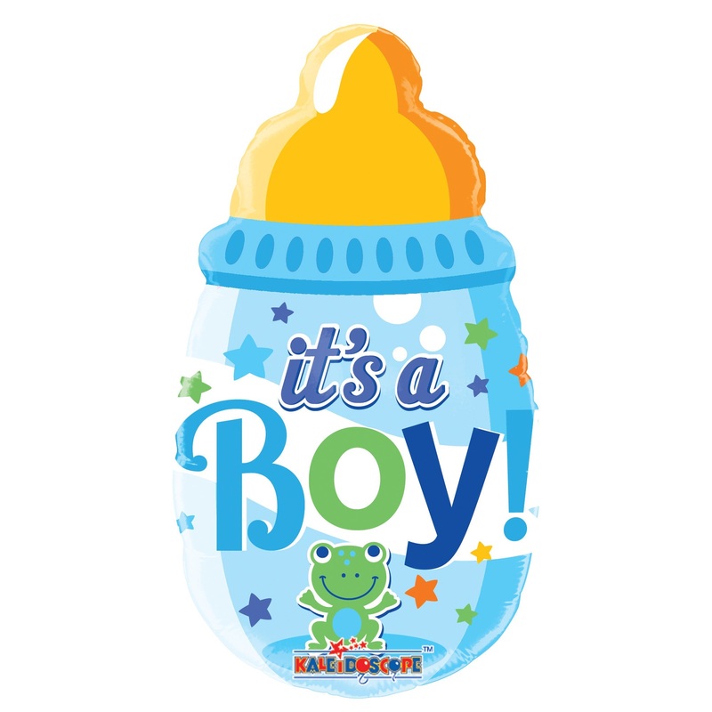 14" Airfill Only Baby Bottle Boy Mini Shape Balloon