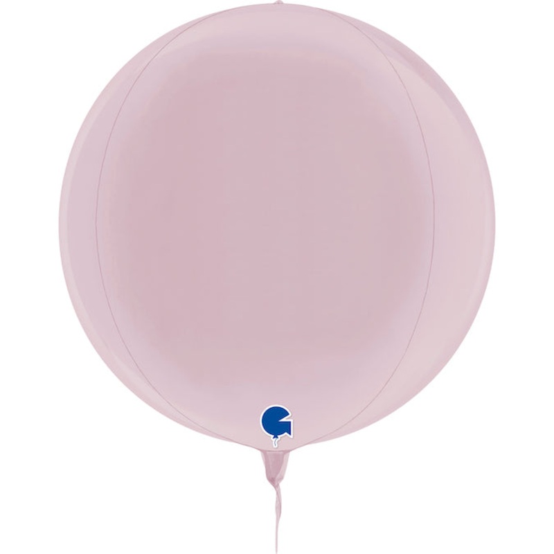 15" (22" Deflated) Globe Pastel Pink 4D Foil Balloon