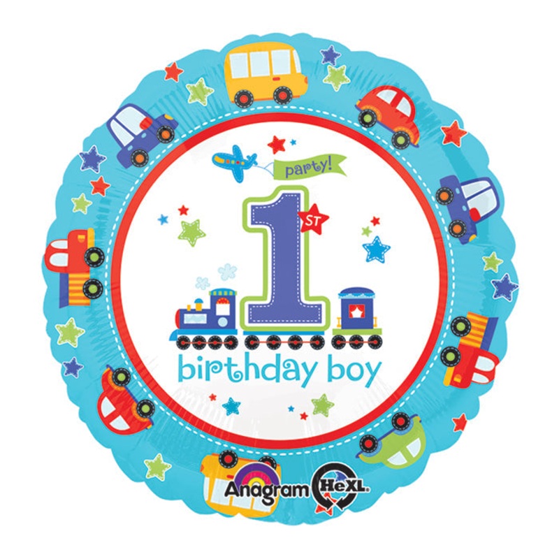 18" All Aboard Bday Balloon