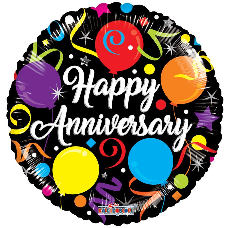 18" Anniversary Streamers Foil Balloon