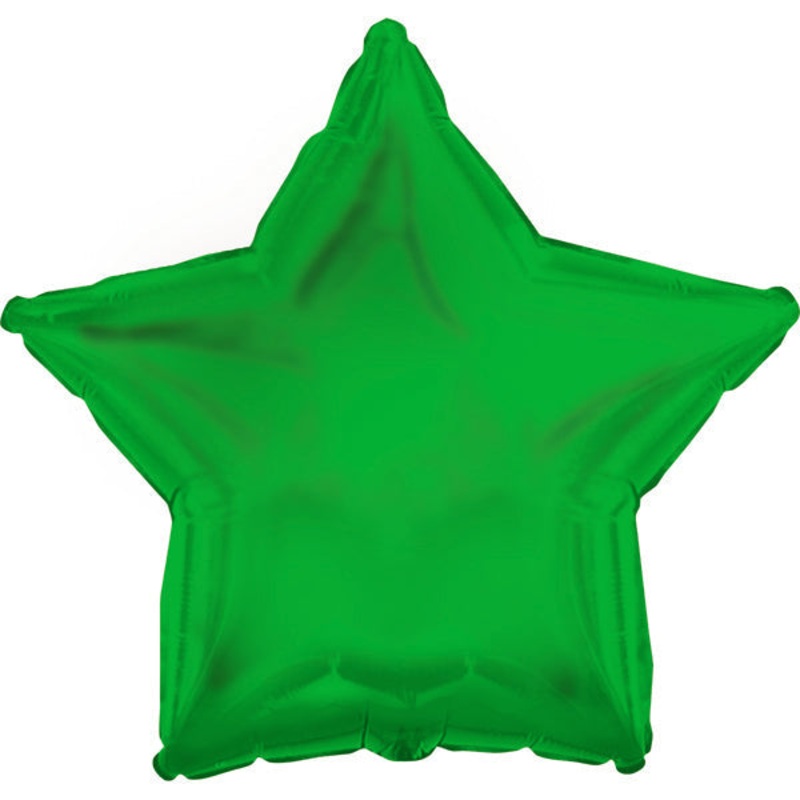 18" CTI Brand Green Star Foil Balloon