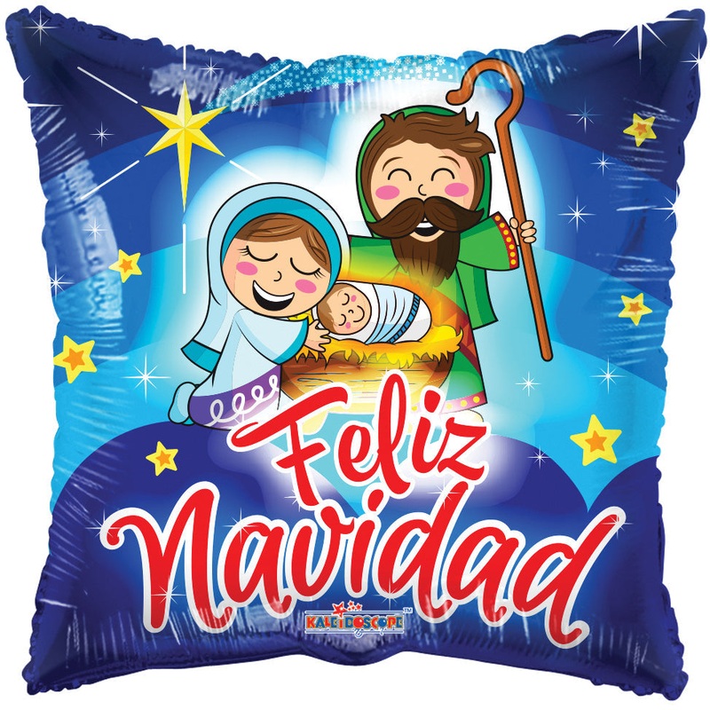 18" Feliz Navidad Nacimiento Foil Balloon (Spanish)