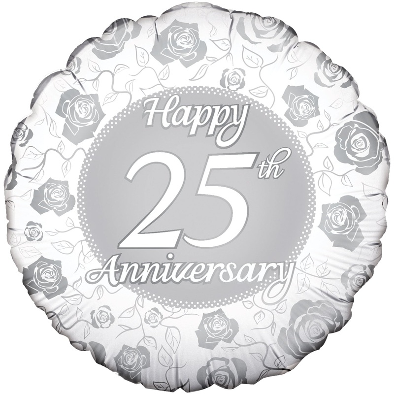 18" Happy 25th Anniversary Oaktree Foil Balloon