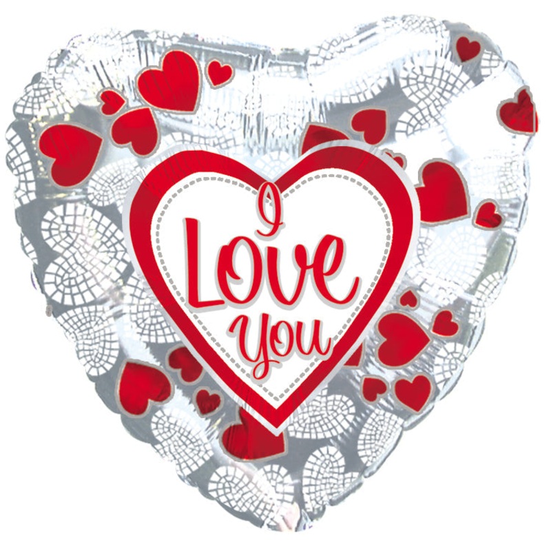 18" I Love You Mosaic Hearts Balloon