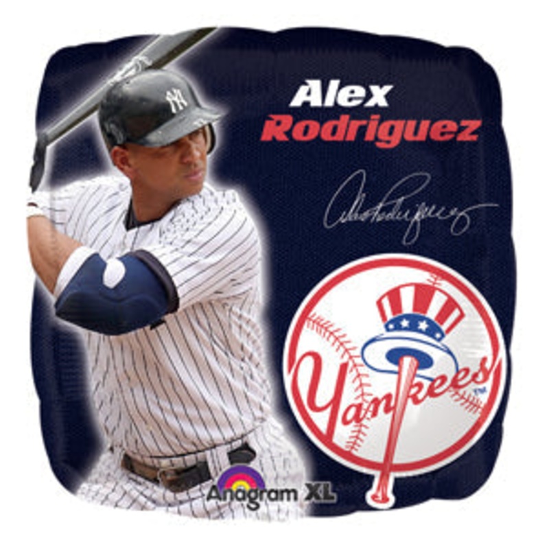18" MLB Baseball NY (New YorK) Yankees Alex Rodriguez Lic. Mylar Balloon
