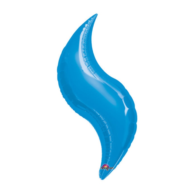 28"Airfill Only Mini Shape Blue Curve Balloon
