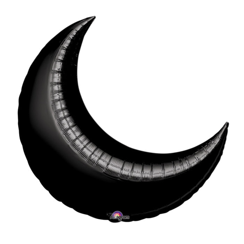 35" Black Crescent Moon Balloon