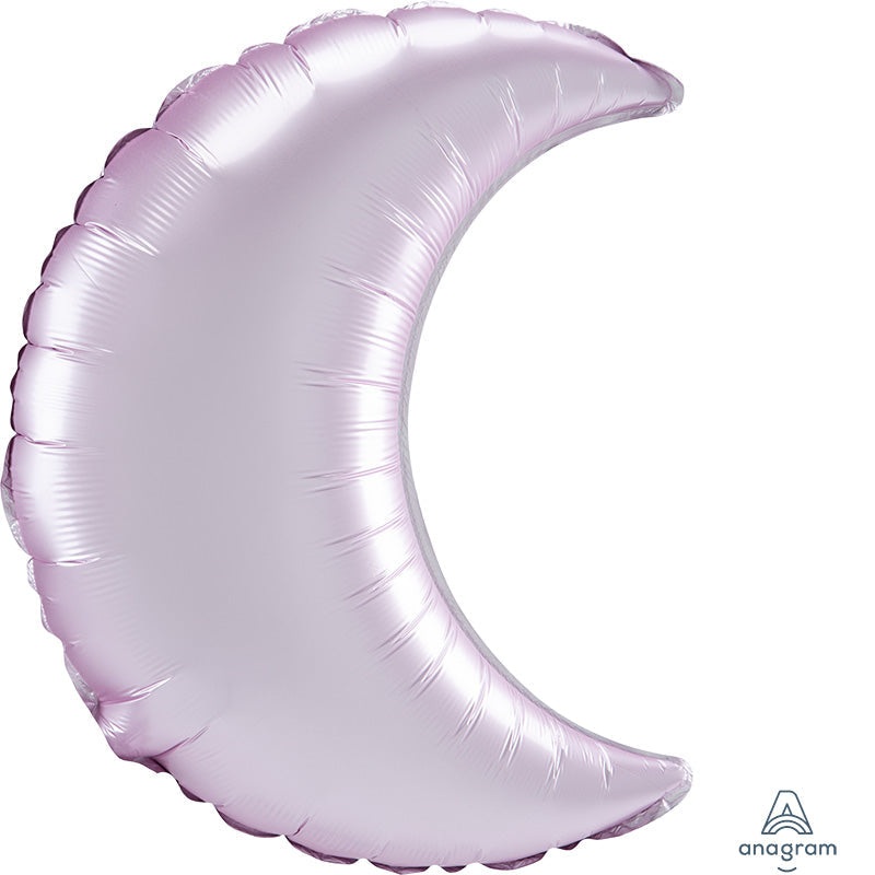 35" Pastel Pink Satin Crescent Foil Balloon