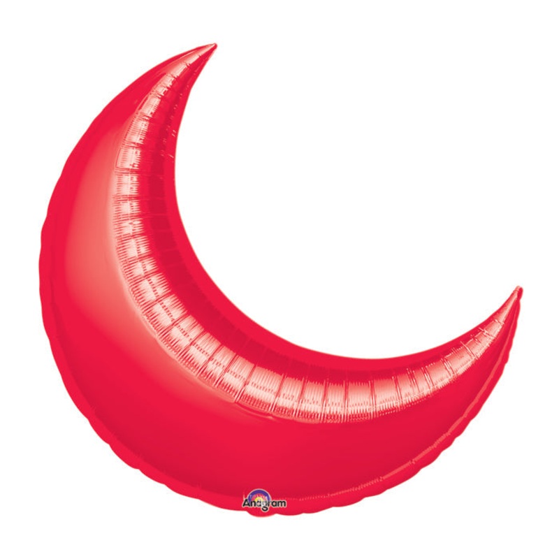 35" Red Crescent Moon Balloon