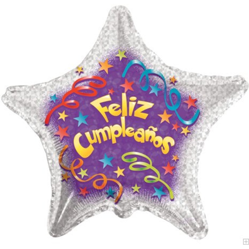 36" Feliz Cumpleanos Streamers Balloon (Spanish)