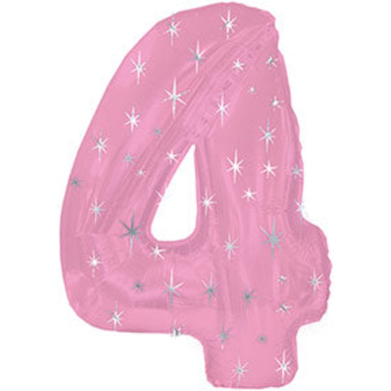 38" Pink Sparkle Four Number Balloon