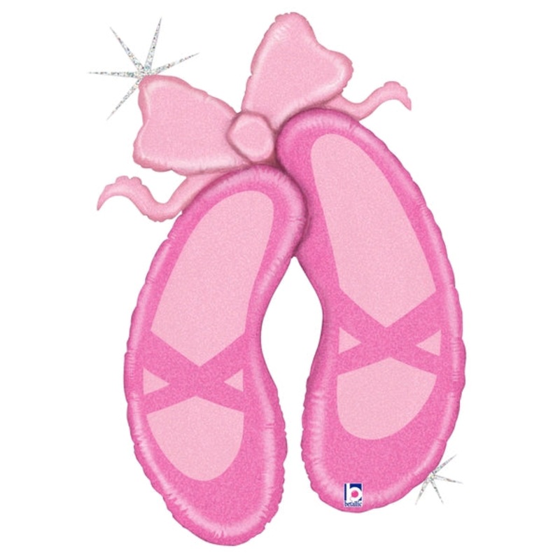 40" Foil Shape Balloon Holographic Ballet Slippers