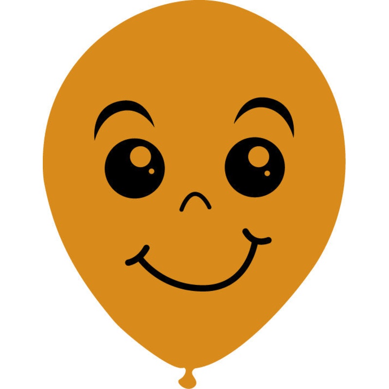 5" Latex Balloons Single Sided (25 Per Bag) Face Print 03 Decomex Mocha Brown