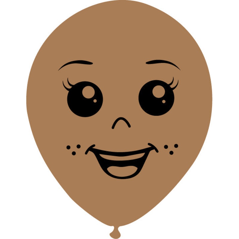 5" Latex Balloons Single Sided (25 Per Bag) Face Print 04 Decomex Desert Sand