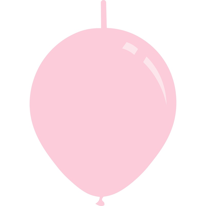 6" Deco Taffy Pink Decomex Linking Latex Balloons (100 Per Bag)