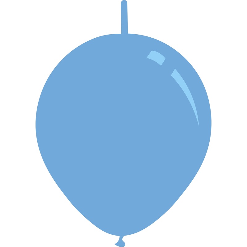 6" Metallic Azure Decomex Linking Latex Balloons (100 Per Bag)