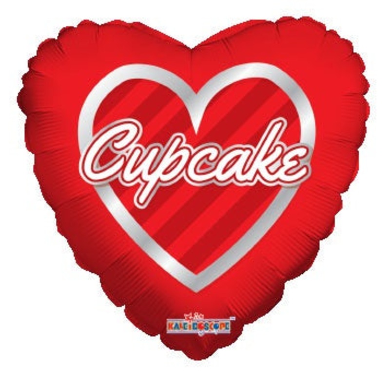 9" Airfill Only Cupcake Hearts Wreath Balloon