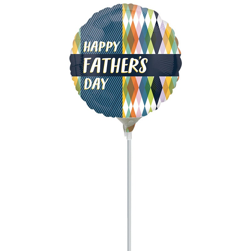 9" Airfill Only Father's Day Retro Renew Foil Balloon