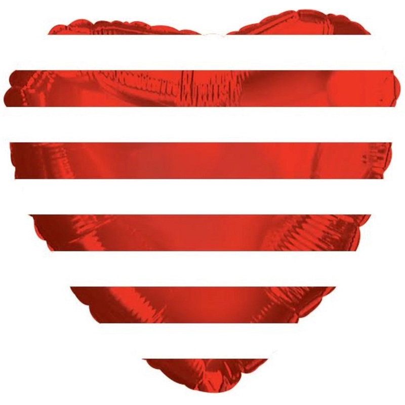 9" Airfill Only Red & White Stripe Foil Balloon