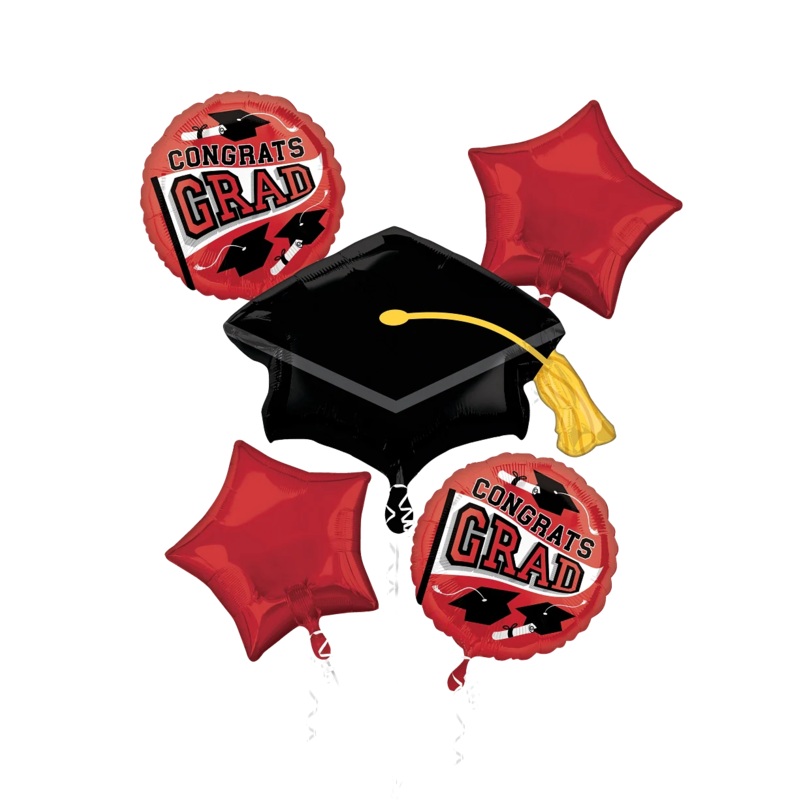 Bouquet Graduation School Colors Be True to Your School - Red Foil Balloon