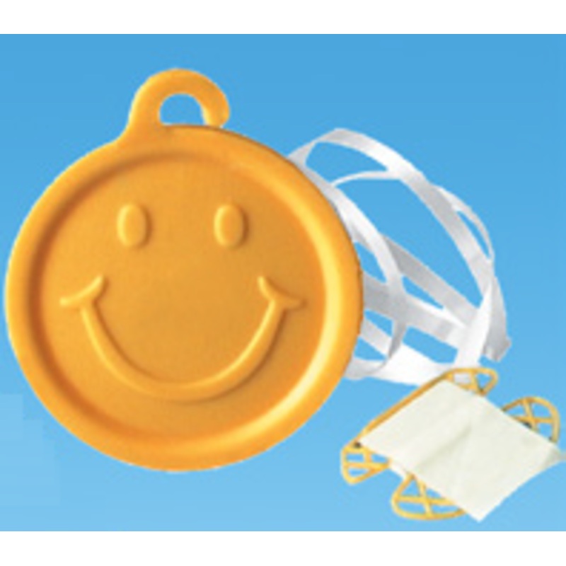Yellow Smile Face With 6 Foot Ribbon (50 Pieces)
