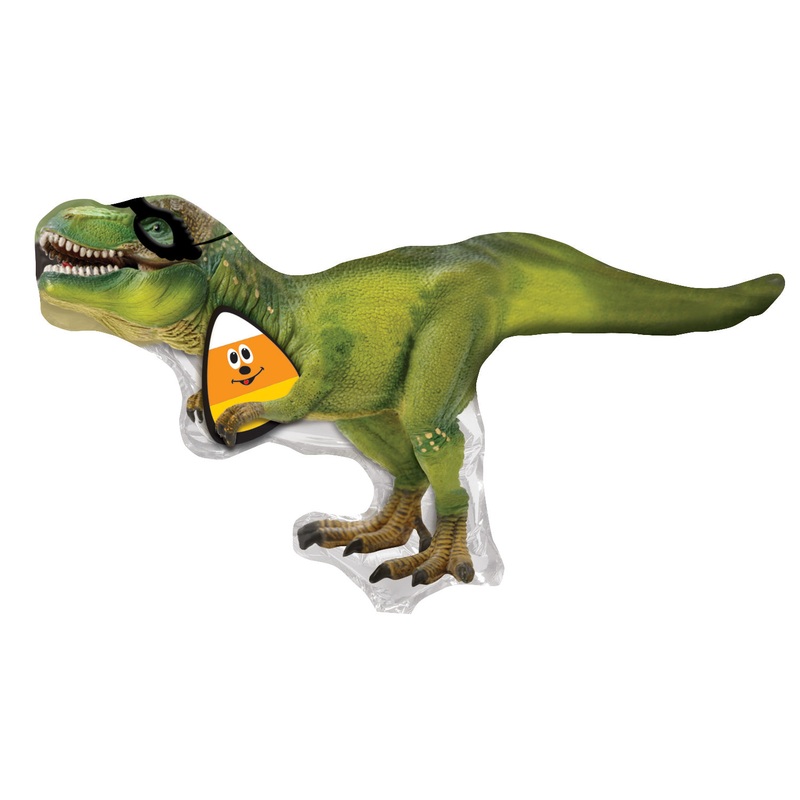 12" Airfill Only Candy Corn Dinosaur Foil Balloon