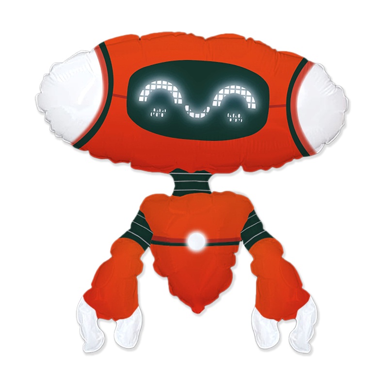13" Airfill Only Robot Red Mini Foil Balloon