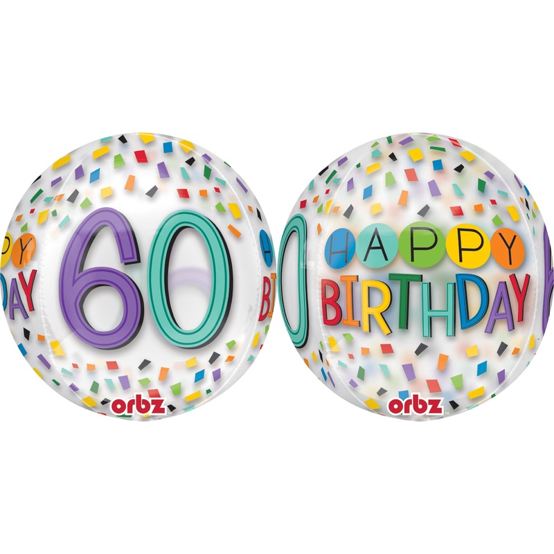 16" Happy 60th Birthday Rainbow Balloon