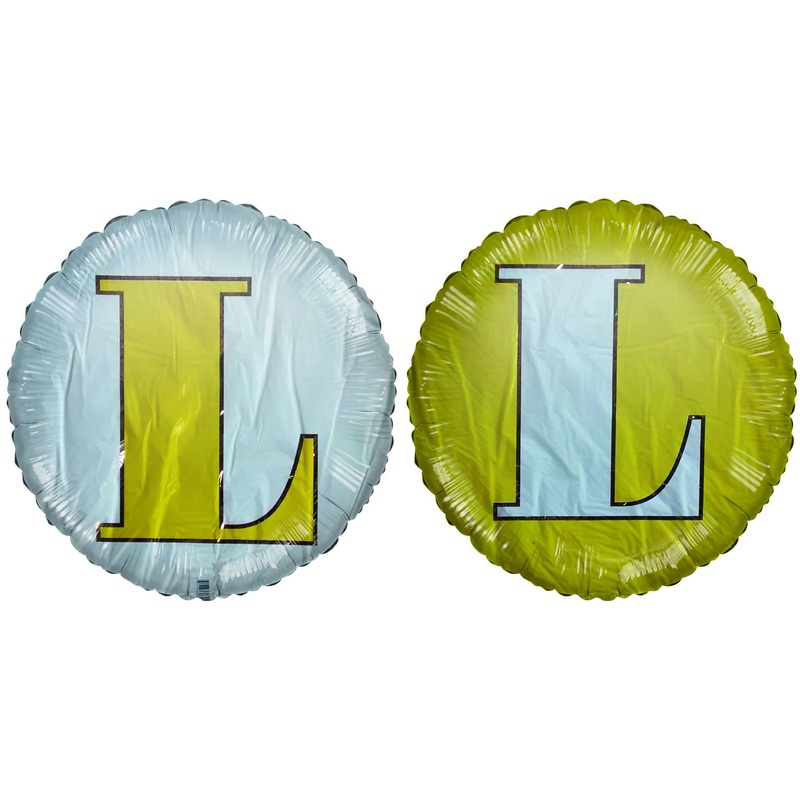 18" Classic Letter Balloon Letter "L" Yellow With White