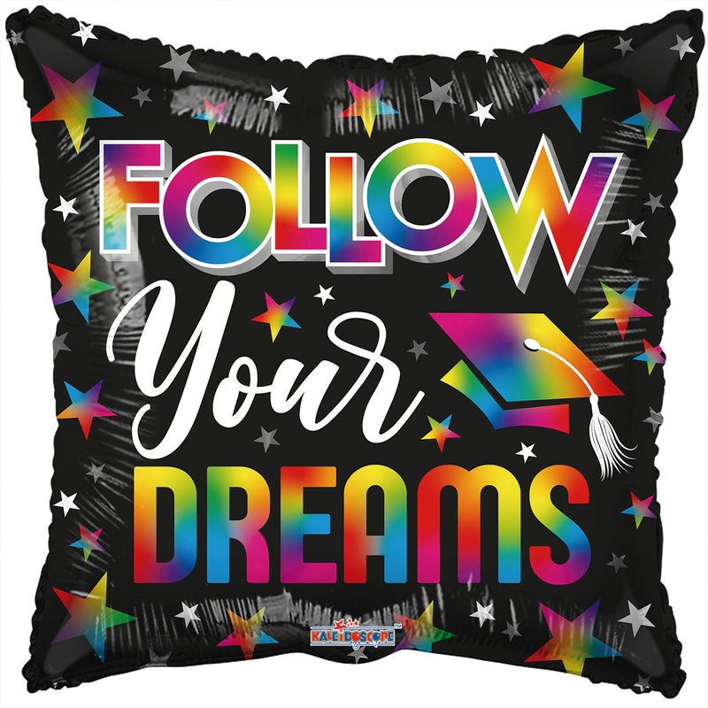 18" Follow Your Dreams Multicolor Foil Balloon