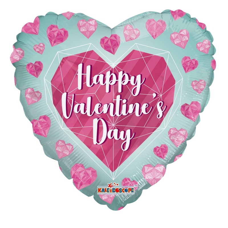 18" Happy Valentine's Day Diamond Foil Balloon
