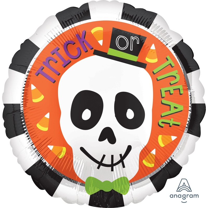 18" Trick Or Treat Skull Balloon