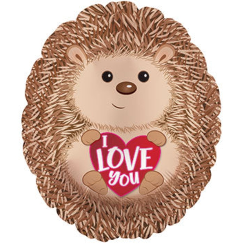 20" I Love You Hedge Hog Foil Balloon