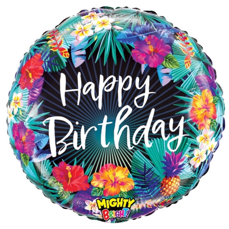 21" Mighty Tropical Flower Birthday Foil Balloon
