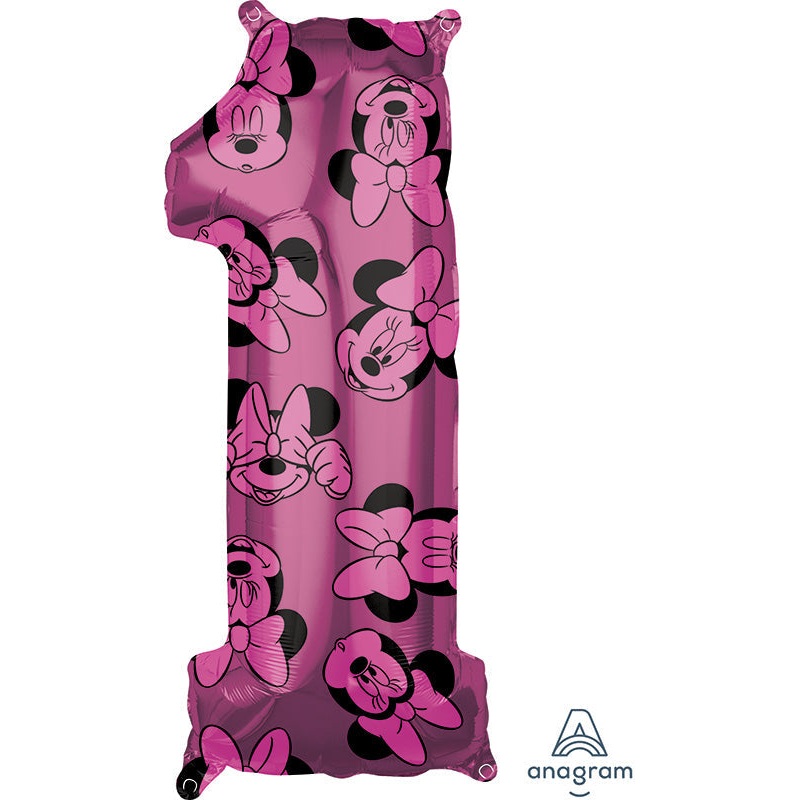 26" Minnie Mouse Forever Number 1 Mid-Size Foil Balloon
