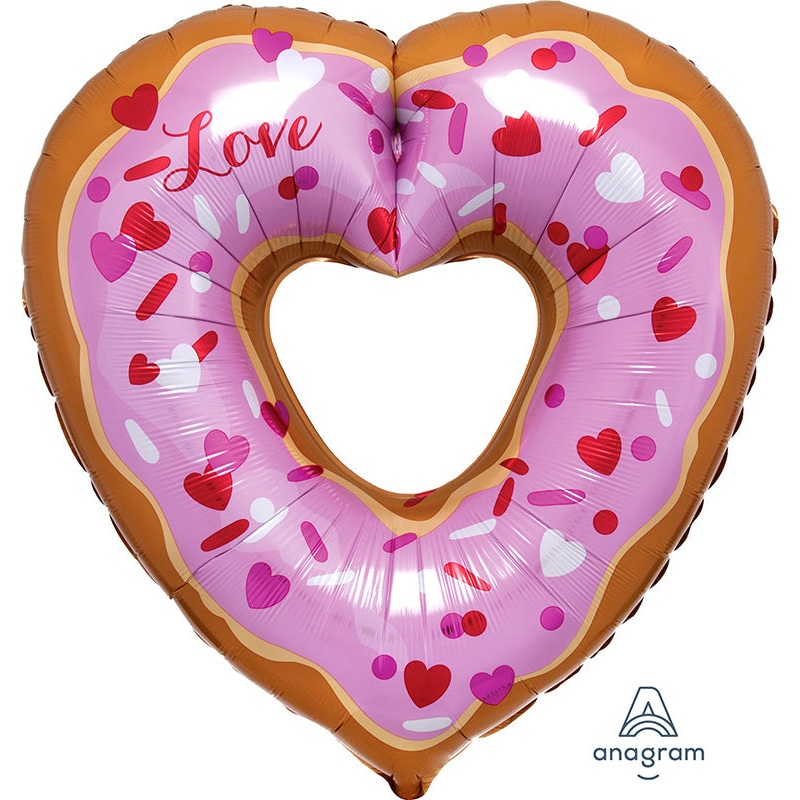 26" Open Heart Donut SuperShape Foil Balloon