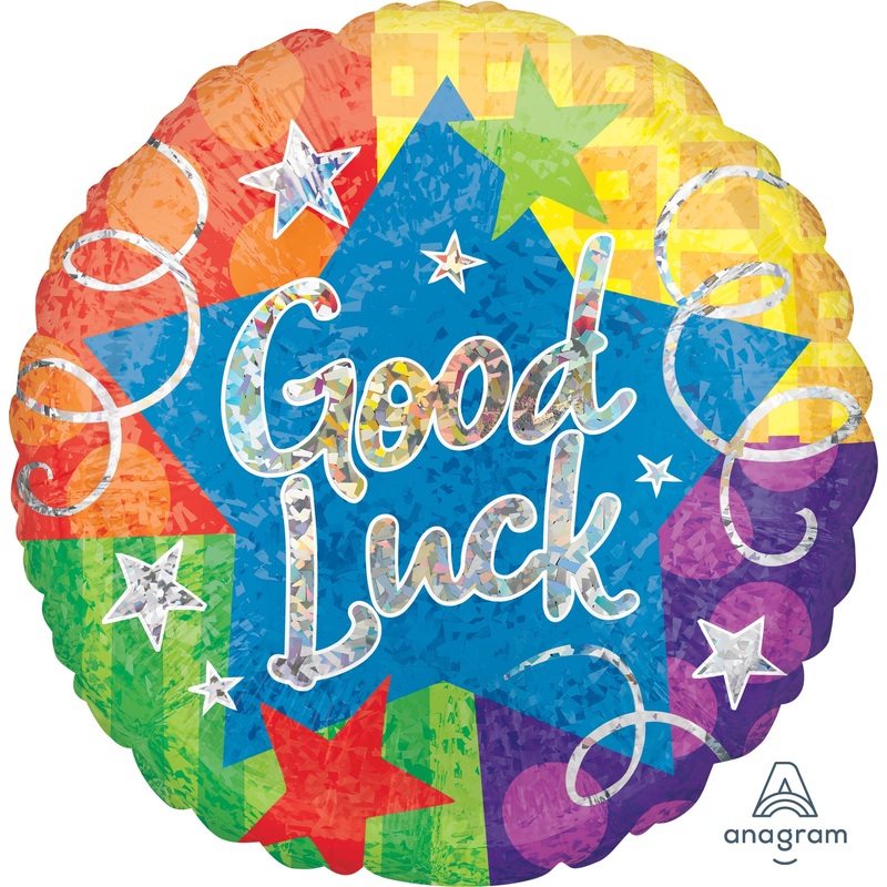 28" Jumbo Good Luck Confetti Streamers Balloon