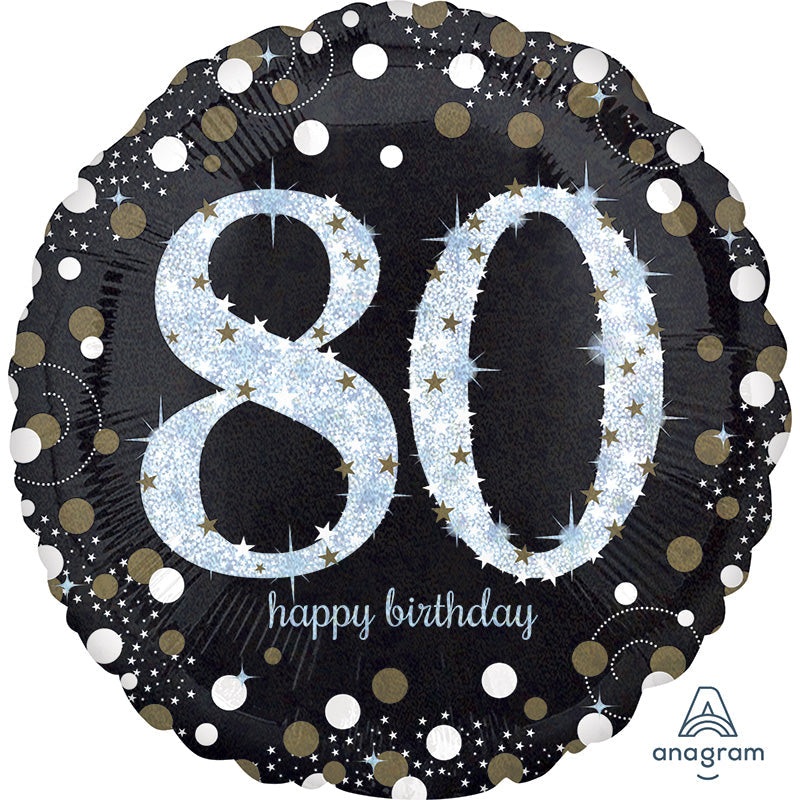 28" Jumbo Sparkling Birthday 80 Foil Balloon