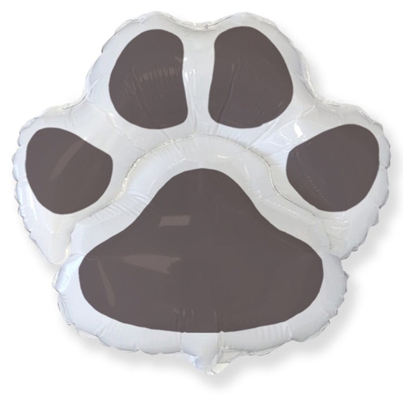 30" Dog Paw Footprint Black Foil Balloon