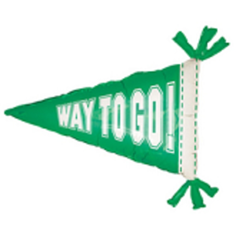 31" Congrats Grad Green Pennant Mylar Balloon