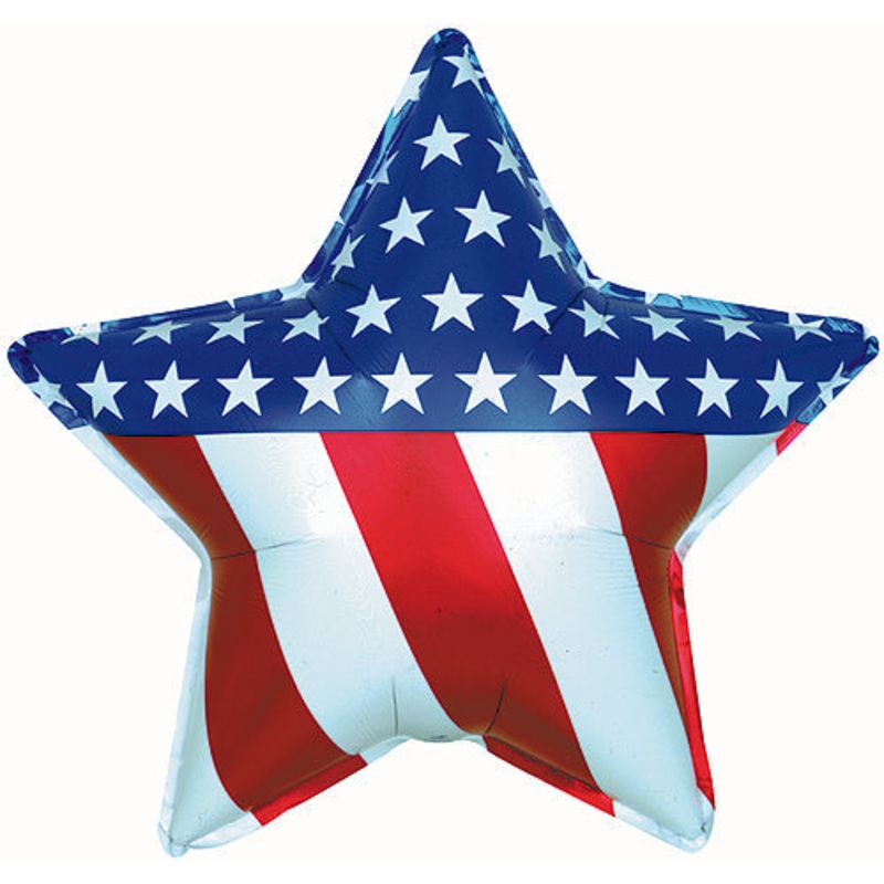 31" Patriotic USA Star Foil Balloon