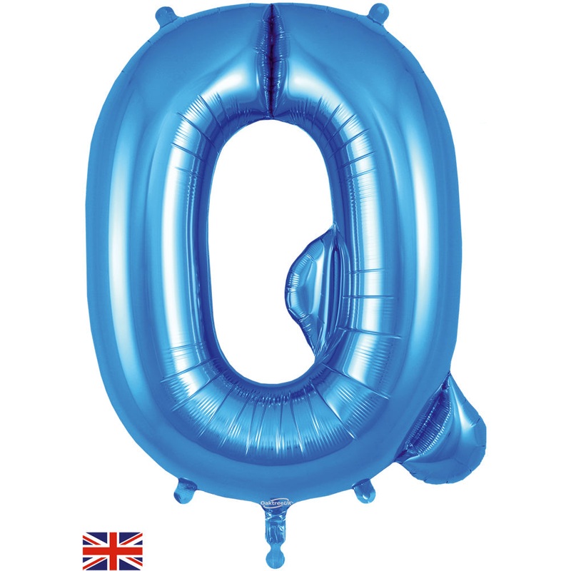 34" Letter Q Blue Oaktree Brand Foil Balloon