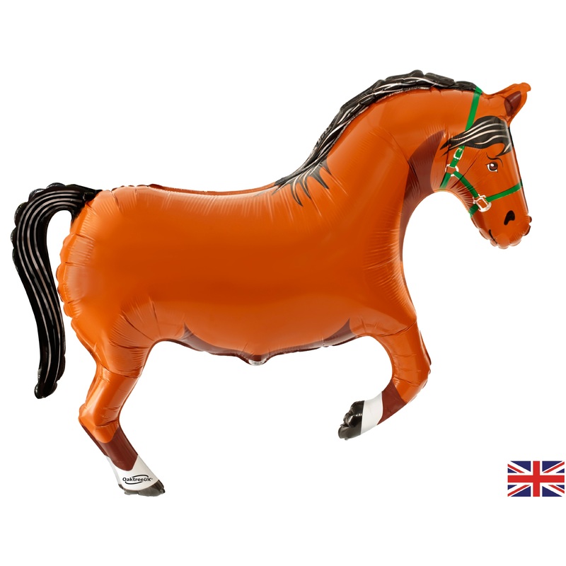 35" Oaktree Brand Brown Horse Foil Balloons